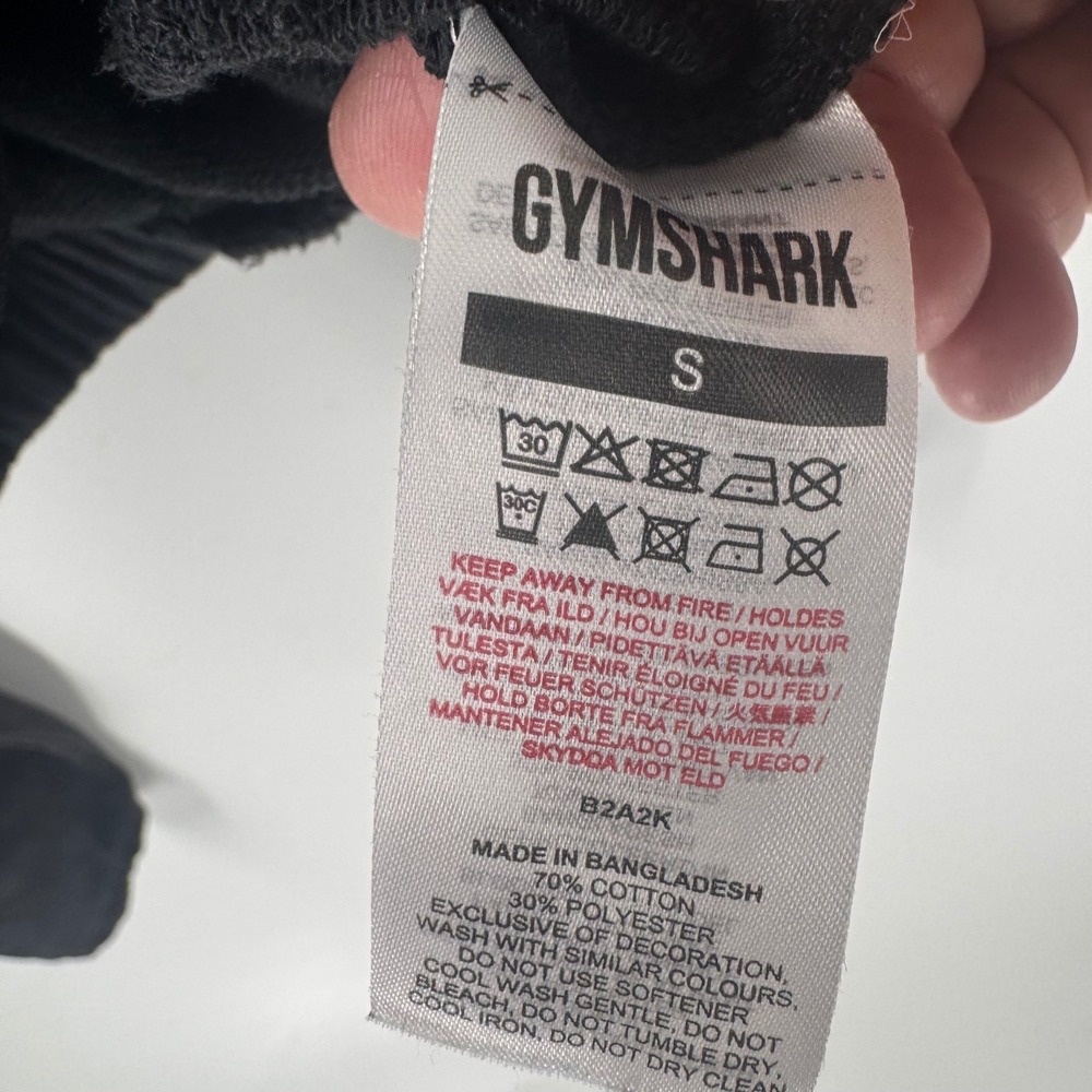 Gymshark Womens Animal Graphic Cropped Full Zip Hoodie Black Grey B2A2K Small - Picture 6 of 11
